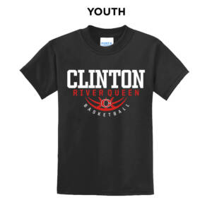 Clinton Queen Basketball Youth Short Sleeve T Shirt -Black