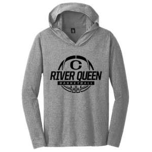 Clinton Queen Basketball District Made Mens Perfect Tri Long Sleeve Hoodie-Grey Frost