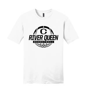 Clinton Queen Basketball District V I P Tee Premium  ring spun cotton – White