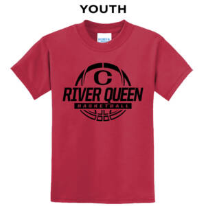 Clinton Queen Basketball Youth Short Sleeve Tee-Red