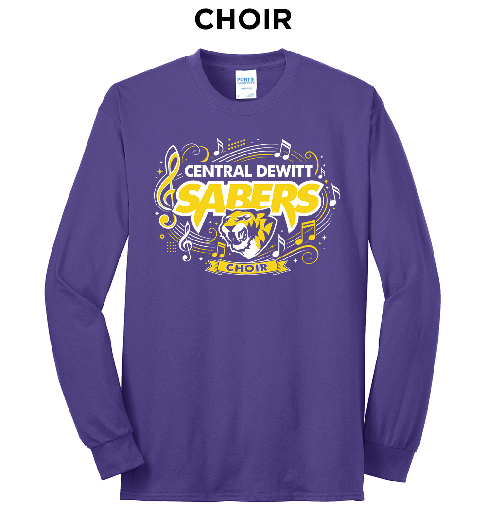 Sabers Unisex Long Sleeve Core Blend T Shirt - Purple