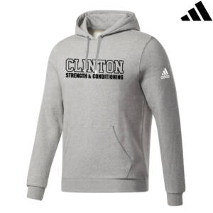 Clinton Strength Adidas Fleece Hooded Sweatshirt MedGrey Heather