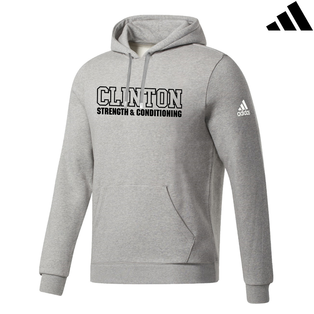 Clinton Strength Adidas Fleece Hooded Sweatshirt MedGrey Heather