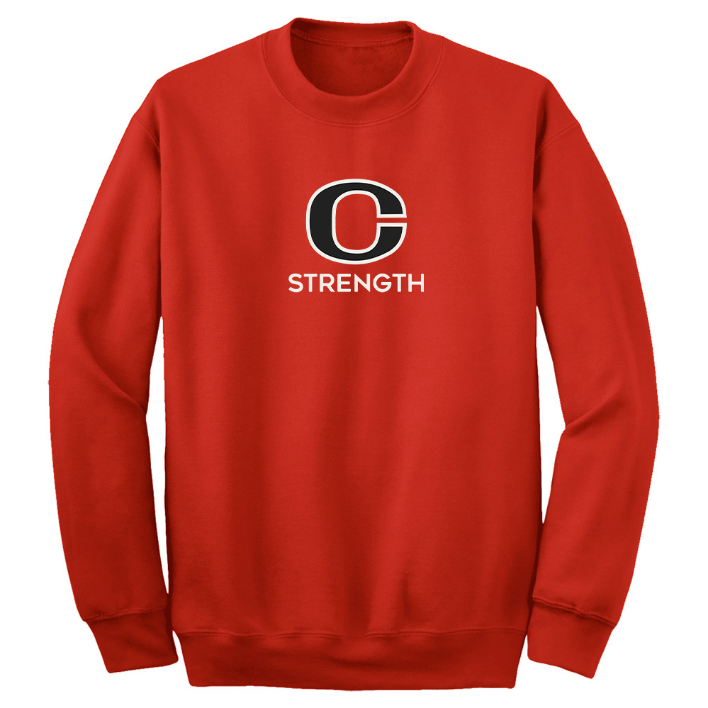 Clinton Strength Unisex Fleece Crew Sweatshirt-Red