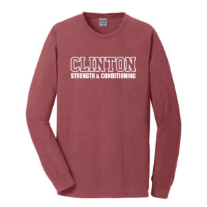 Clinton Strength Unisex  Beach Wash Pigment-Dyed Long Sleeve Tee-Red Rock