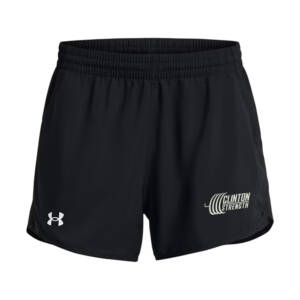 Clinton Strength Women’s UA Fly-By Unlined 3″ Shorts-Black