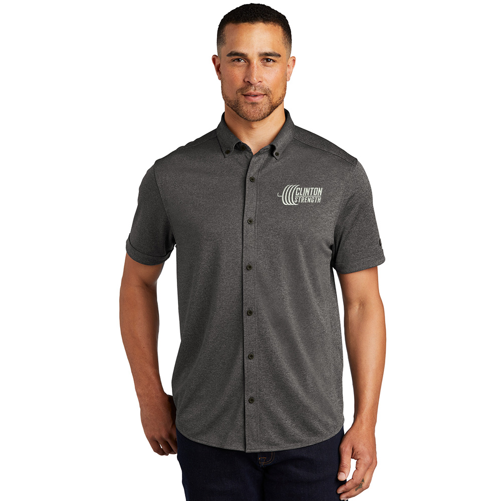 Clinton Strength OGIO Gravitate Full-Button Polo-Dark Heather Grey