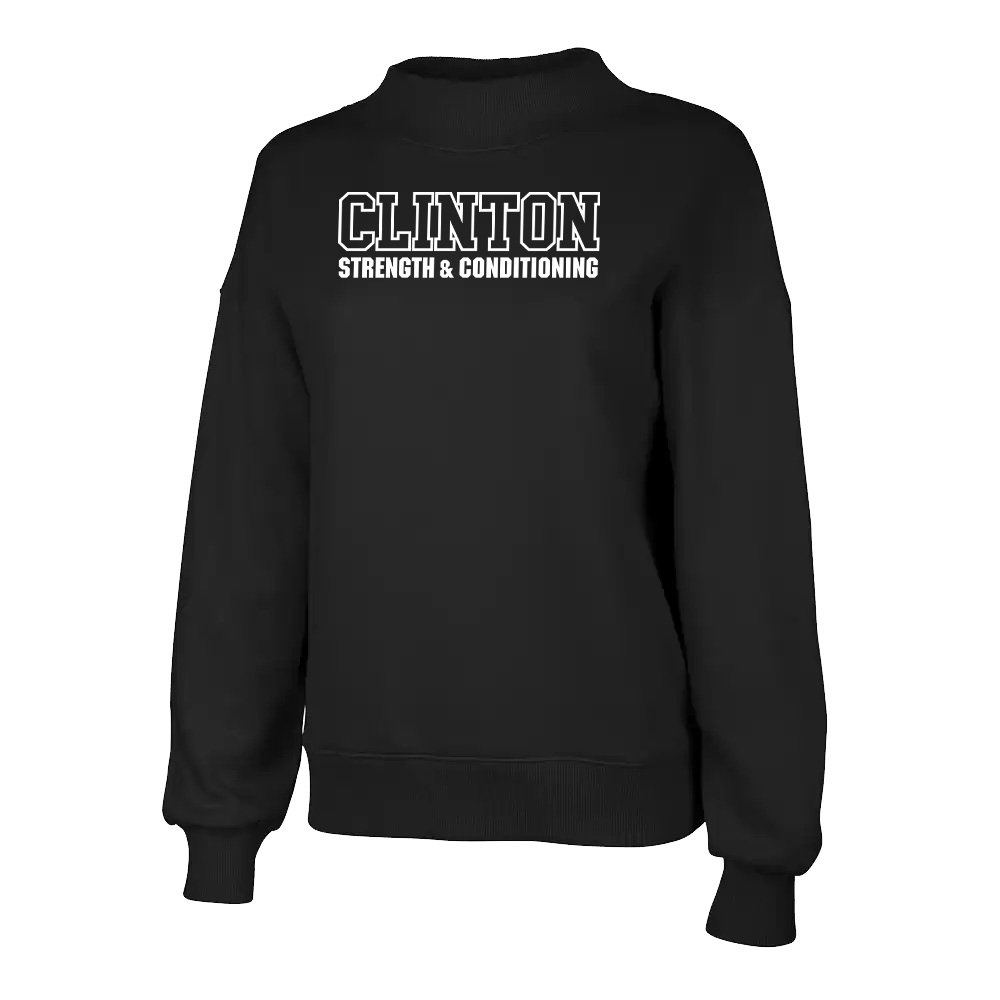 Clinton Strength Charles River Women's Willow Mock-Neck Sweatshirt-Black (S or XL)