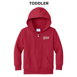 Clinton Strength  Toddler Full Zip Hooded Sweatshirt -Red