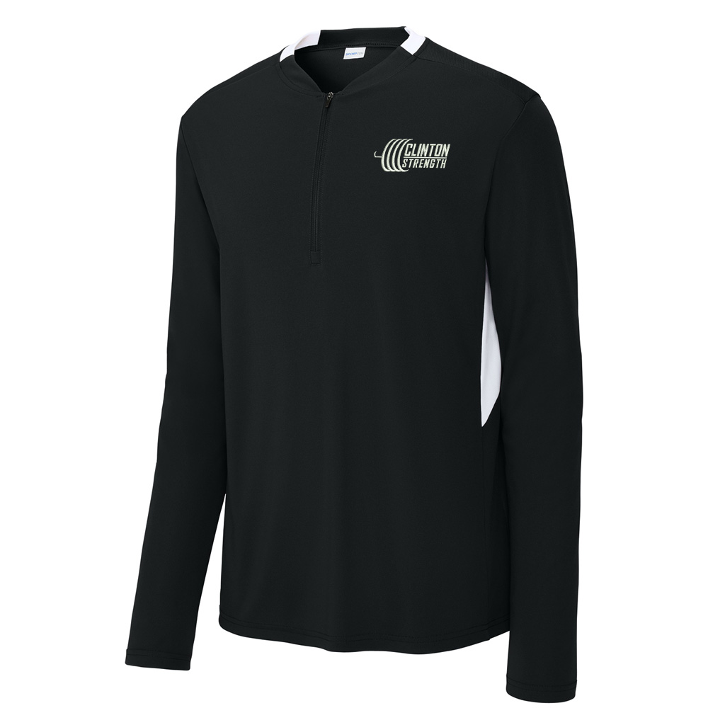 Clinton Strength Sport-Tek Club 1/4-Zip Pullover Men-Black/White