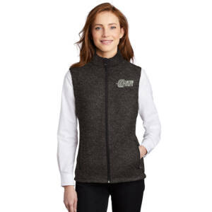 Clinton Strength Port Authority Ladies Sweater Fleece Vest – BlackHeather