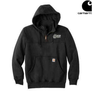 Clinton Strength Carhartt Rain Defender Paxton Heavyweight Hooded Zip Mock Sweatshirt Men-Black