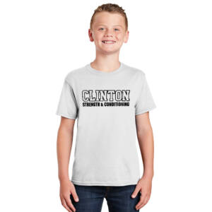 Clinton Strength Youth Short Sleeve Tee – White
