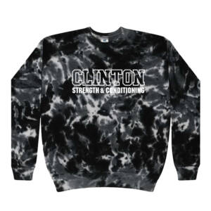 Clinton Strength Colortone Unisex Tie-Dyed Fleece Crewneck Sweatshirt-Multi Black