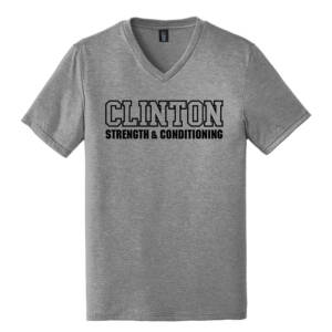 Clinton Strength District Made Mens Perfect Tri V Neck Tee – Grey Frost