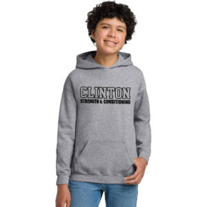 Clinton Strength Youth Fleece Hooded Sweatshirt-Sport Grey