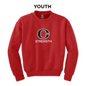 Clinton Strength  Youth Crewneck Sweatshirt – RED
