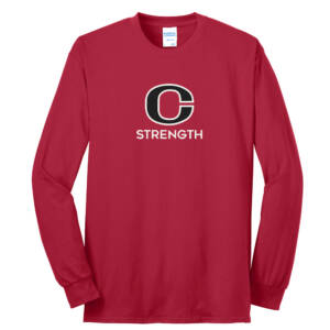 Clinton Strength Unisex Long Sleeve Core Blend T Shirt – RED