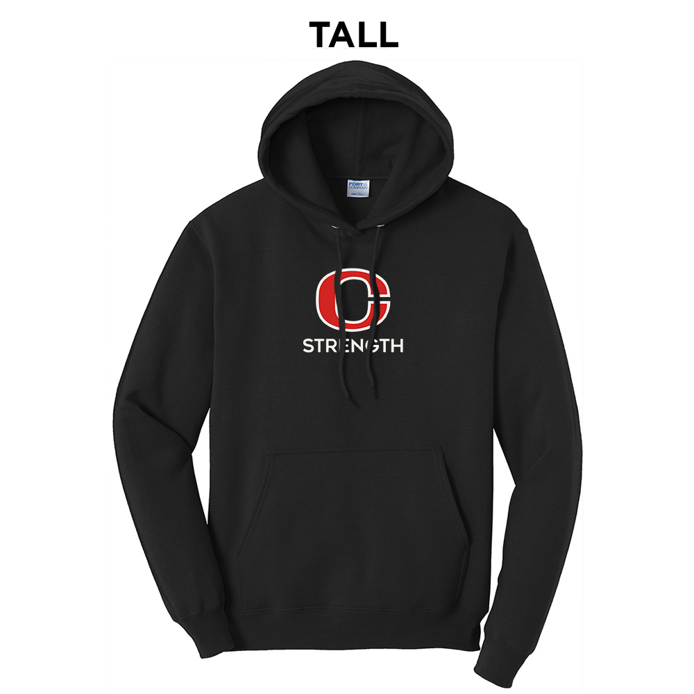 Clinton Strength TALL Classic Pullover Hooded Sweatshirt - JetBlack