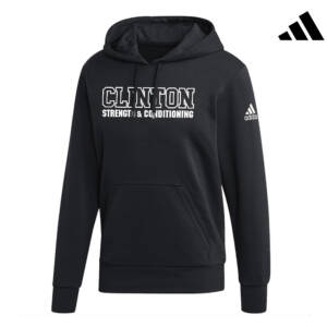 Clinton Strength Adidas Fleece Unisex Hooded Sweatshirt Black
