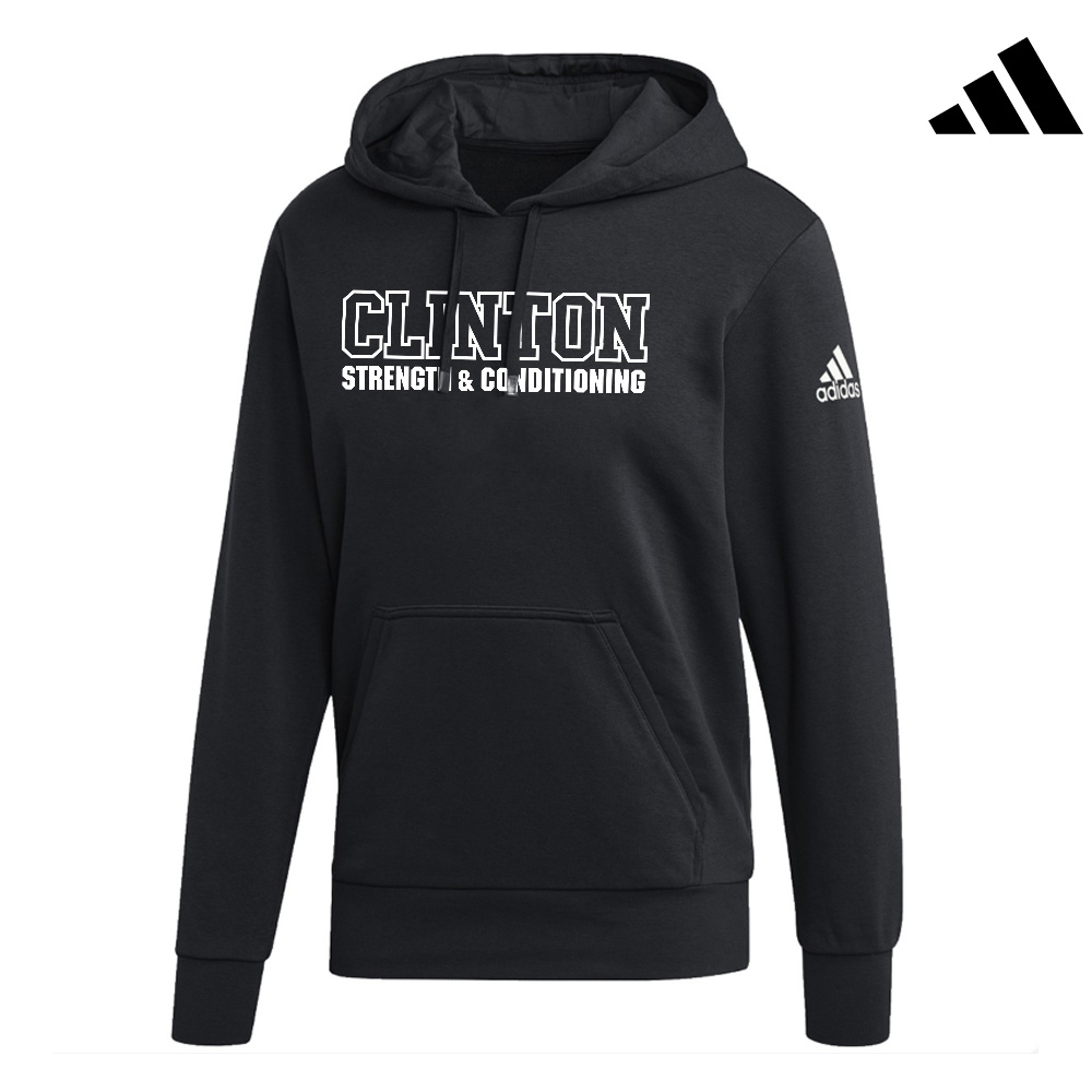 Clinton Strength Adidas Fleece Unisex Hooded Sweatshirt Black