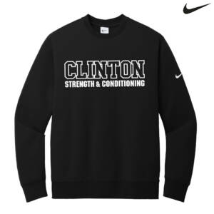 Clinton Strength Nike Club Fleece Sleeve Swoosh Crew – Black