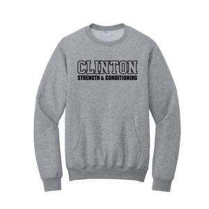 Clinton Strength Unisex Core Fleece Crewneck Pocket Sweatshirt – Athletic Heather