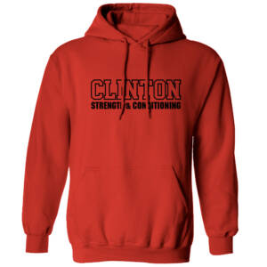 Clinton Strength Unisex Fleece Pullover Hooded Sweatshirt-Red