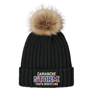 Storm Youth Wrestling Port Authority Faux Fur Pom Beanie – DeepBlack