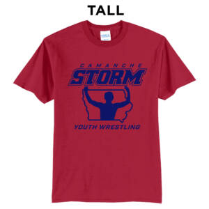 Storm Youth Wrestling Tall Core Blend short Sleeve T Shirts – RED