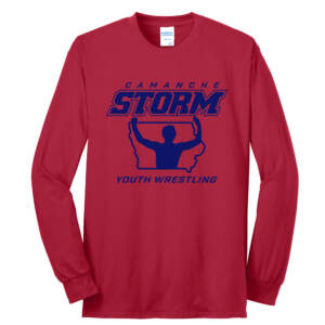 Storm Youth Wrestling Unisex Long Sleeve Core Blend T Shirt – RED