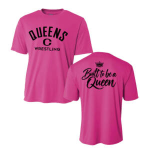 Queens Wrestling Adult Cooling Performance Tshirt-Fuchsia