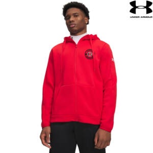 Queens Wrestling Under Armour Armour Fleece Pro Full zip Hoodie-Red