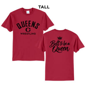 Queens Wrestling Tall Short Sleeve Tee-Red