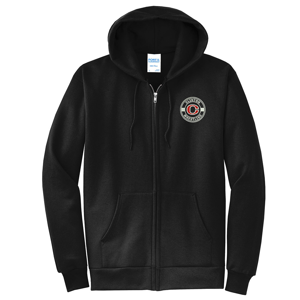 Queens Wrestling Unisex Classic Full-Zip Hooded Sweatshirt-Black