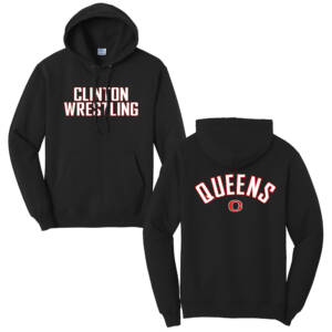 Queens Wrestling Unisex Fleece Hooded Sweatshirt-Black