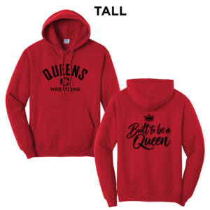 Queens Wrestling Tall Fleece Hooded Sweatshirt-Red