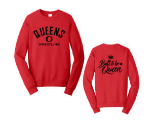 Queens Wrestling Unisex Fan Favorite Fleece Crewneck Sweatshirt-Bright Red