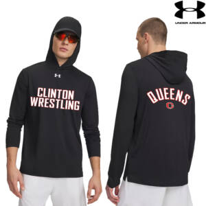 Queens Wrestling Under Armour Mens Team Vanish Performance Hoodie-Black