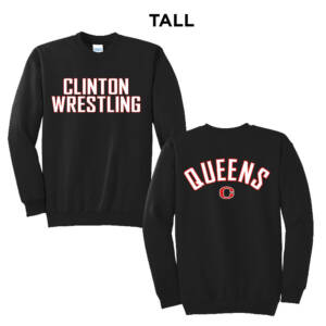 Queens Wrestling Tall Fleece Crewneck Sweatshirt-Black
