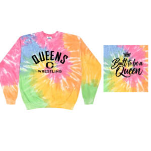 Queens Wrestling Colortone Unisex Tie-Dyed Fleece Crewneck Sweatshirt-Eternity