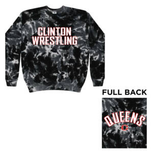 Queens Wrestling Colortone Unisex Tie-Dyed Fleece Crewneck Sweatshirt-Multi Black