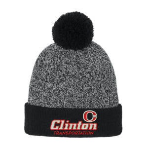 CCSD Transportation Sport Tek® Halftime Heather Pom Beanie – BlackSilver