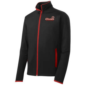 CCSD Transportation Sport Tek Men Sport Wick Stretch Contrast Full Zip Jacket-Black/Red