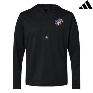 DN AAU Wrestling adidas Men’s Lightweight Quarter-Zip Hooded Pullover-Black