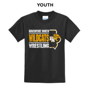 DN AAU WrestlingYouth Short Sleeve T Shirt – Black