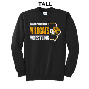 DN AAU Wrestling  TALL Ultimate Crewneck Sweatshirts -Black