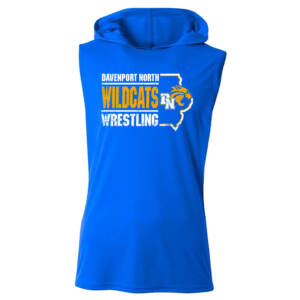 DN AAU Wrestling Adult Cooling Performance skeeveless Hooded Tee-Royal