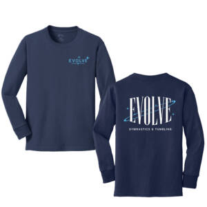 Evolve Youth Cotton Long Sleeve T Shirt – Navy