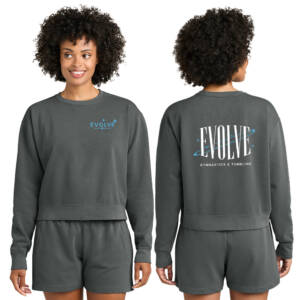 Evolve Comfort Colors Women’s Mid-Length Crewneck Sweatshirt-Pepper